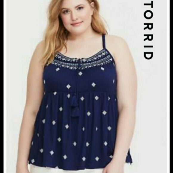 TORRID Crepe Embroidered Cam Halter - Picture 1 of 4